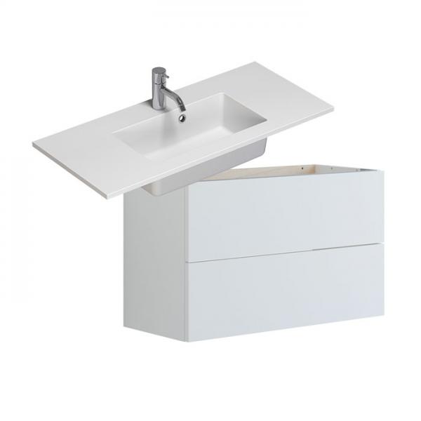 Dansani Luna Urban 80 møbel sæt m/Mini minore vask og skuffer - Hvid mat Dansani Luna Urban 80 møbel sæt m/Mini minore vask og skuffer - Hvid mat