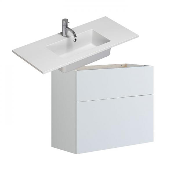 Dansani Luna Urban 80 mini møbelsæt m/Mini Minore vask og skuffer - Høj - Hvid mat Dansani Luna Urban 80 mini møbelsæt m/Mini Minore vask og skuffer - Høj - Hvid mat