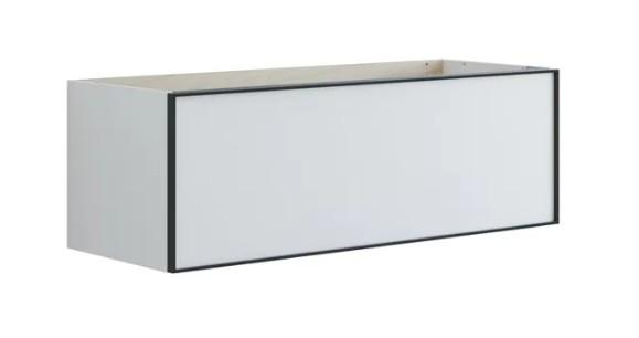 Dansani Luna Mini dobbelt vaskeskab 120x40 m/skuffer - Hvid mat/sort ramme