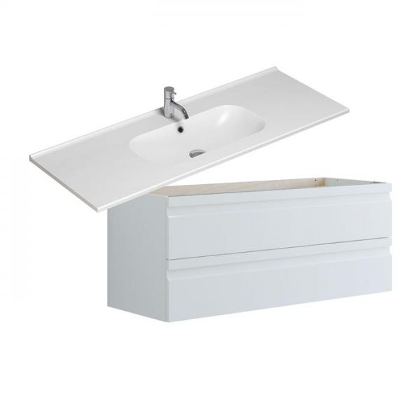 Dansani Luna Urban 120 møbelsæt m/Kantate vask og integrerede greb - Hvid mat Dansani Luna Urban 120 møbelsæt m/Kantate vask og integrerede greb - Hvid mat