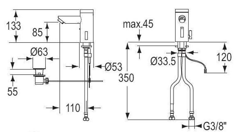 Cassøe Conti+ Lino L10 berøringsfrit håndvaskarmatur m/batteri - Børstet krom Cassøe Conti+ Lino L10 berøringsfrit håndvaskarmatur m/batteri - Børstet krom