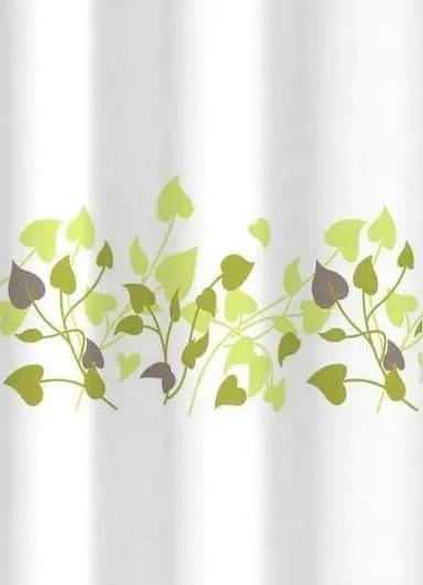 Hefe badeforhæng m/grønne blade 180 x 200 cm