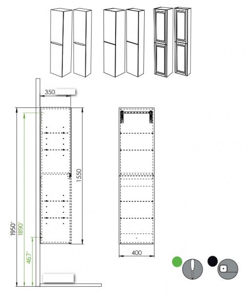 Hafa Grace højskab - Mat hvid rammefront Hafa Grace højskab - Mat hvid rammefront