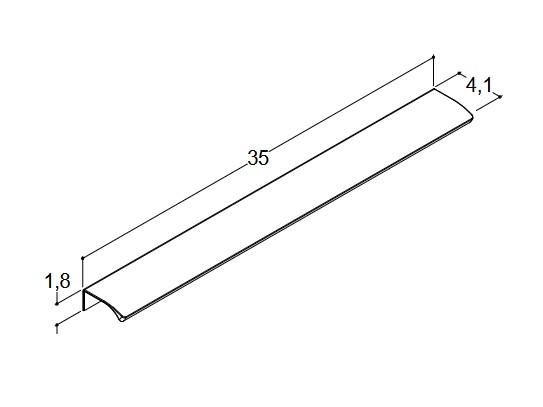Dansani Luna Ruler møbelgreb 350 mm - Inox