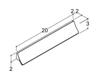 Dansani Wing møbelgreb 20 cm - Mat bronze