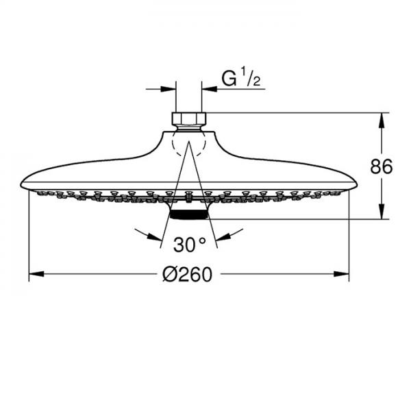 Grohe Vitalio 260 hovedbruser - Krom Grohe Vitalio 260 hovedbruser - Krom