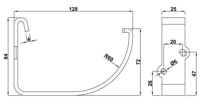 Plastmo konsoljern 11 galvaniseret"