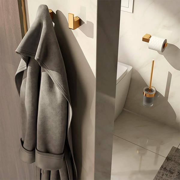 Hefe Piren sæt af badtilbehør - Børstet messing Hefe Piren sæt af badtilbehør - Børstet messing