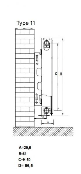 Thermrad Compact radiator 11-600-1000 mm - 10 kvm Thermrad Compact radiator 11-600-1000 mm - 10 kvm