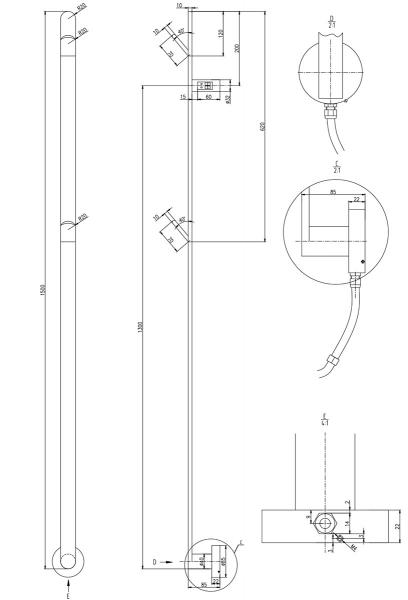 TVS Plus 1F håndklædetørrer - Børstet guld/messing TVS Plus 1F håndklædetørrer - Børstet guld/messing