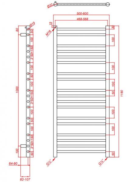 Kriss Apollo Plan h&aring;ndkl&aelig;det&oslash;rrer - 60x118 cm - Hvid