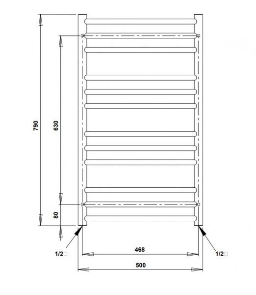 Strømberg Laveno håndklædetørrer - 50x79 cm - Krom