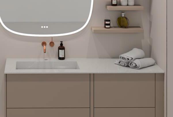 Dansani Angular håndvask efter mål 140-159 cm - Desert Silver Dansani Angular håndvask efter mål 140-159 cm - Desert Silver