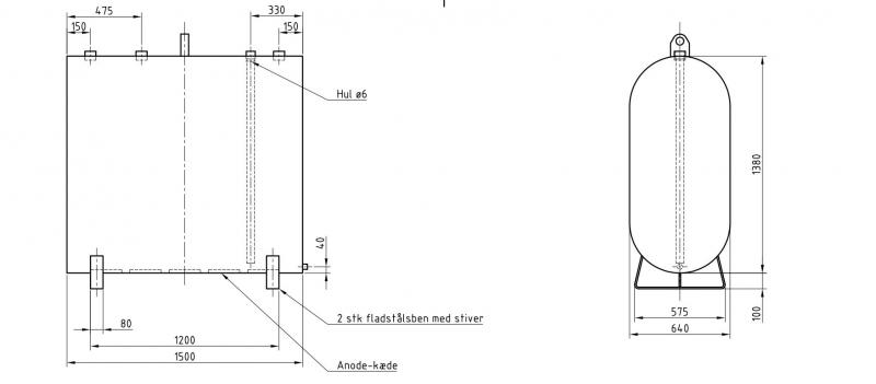 KN oval olietank 1200 C3 - Udendørs