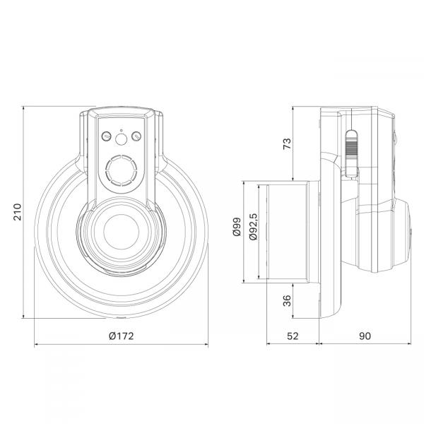 Pax Passad 31 Ventilator med fugtstyring (hygrostat) & bevægelsessensor Ø100 mm, Hvid
