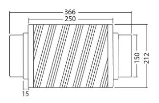 Eico Compair Flow Lyddæmper Ø150 fastalu 33-54 cm