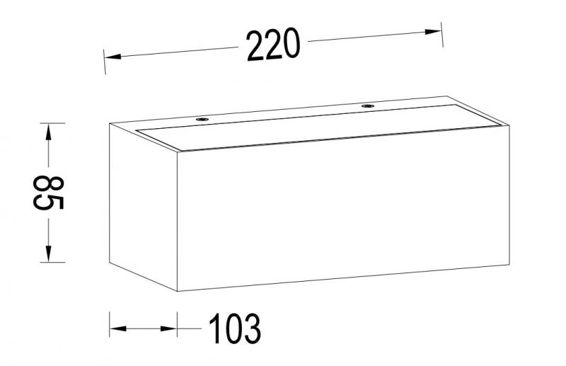 Lutec Connected Gemini udendørslampe til væg 22 x 8,5 Lutec Connected Gemini udendørslampe til væg 22 x 8,5