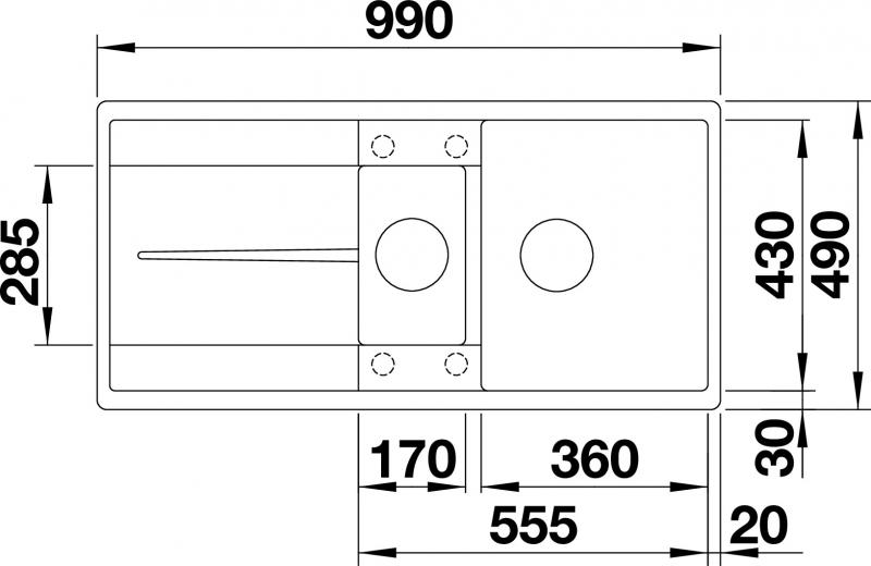 Blanco Metra 6 S-F MX k&oslash;kkenvask i silgranit - Antracit