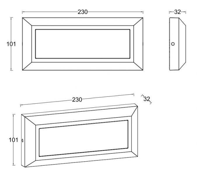 Lutec Architectural Helena udendørslampe til væg - 23 x 10 cm - Mørk grå Lutec Architectural Helena udendørslampe til væg - 23 x 10 cm - Mørk grå