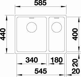 Blanco Andano 340/180-IF/N UXI køkkenvask - Højrevendt - Rustfrit stål Blanco Andano 340/180-IF/N UXI køkkenvask - Højrevendt - Rustfrit stål