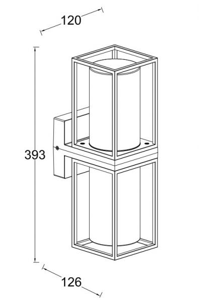 Lutec Tradition Flair dobbelt udendørslampe til væg - Mat sort Lutec Tradition Flair dobbelt udendørslampe til væg - Mat sort