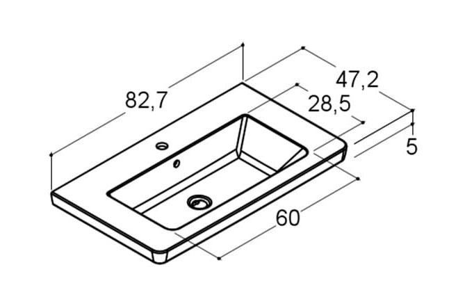Dansani Larghetto 80 møbelvask - 1 hanehul Dansani Larghetto 80 møbelvask - 1 hanehul