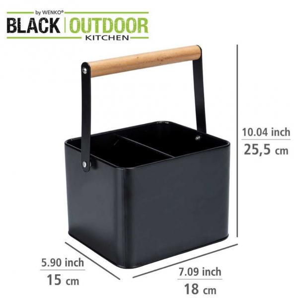 Wenko Baco redskabsholder til køkken - Mat sort metal