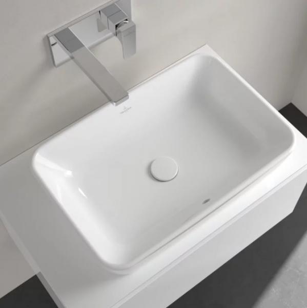 V&B Architectura 60 square fritst&aring;ende bowlevask - Med overl&oslash;b