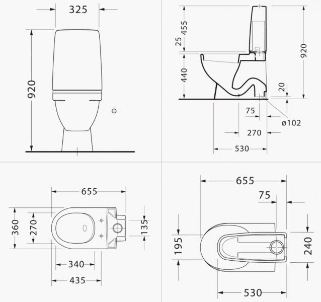 Duravit Durastyle gulvtoilet m/wondergliss Duravit Durastyle gulvtoilet m/wondergliss