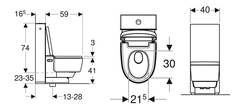 Geberit AC Mera Classic Douchetoilet gulvst&aring;ende - Hvid