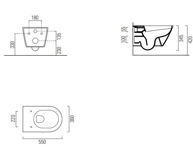 GSI Kube X 55 væghængt toilet m/Extraglaze+ GSI Kube X 55 væghængt toilet m/Extraglaze+
