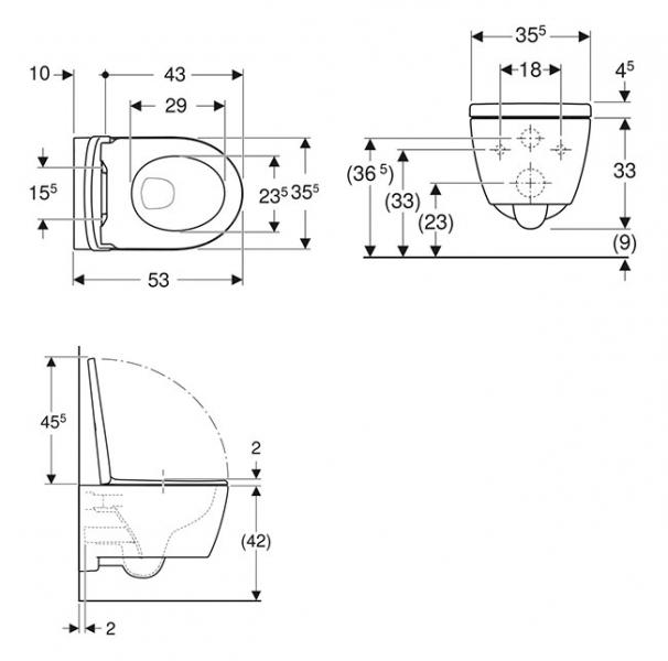 Geberit iCon væghængt toilet m/sæde og TurboFlush - Mat hvid Geberit iCon væghængt toilet m/sæde og TurboFlush - Mat hvid