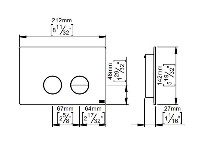QTOO betjeningsplade til Geberit Omega - Børstet rustfrit stål QTOO betjeningsplade til Geberit Omega - Børstet rustfrit stål