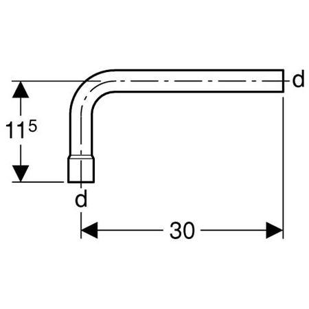 Geberit Skyller&oslash;rsb&oslash;jning 90&deg; &oslash; 32 mm, hvid