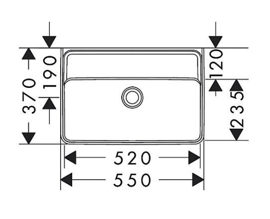 hansgrohe Xanuia Q 55 kompakt håndvask t/væg - Uden overløb - Uden hanehul hansgrohe Xanuia Q 55 kompakt håndvask t/væg - Uden overløb - Uden hanehul