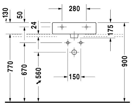 Duravit Vero 50 håndvask t/væg eller møbel Duravit Vero 50 håndvask t/væg eller møbel
