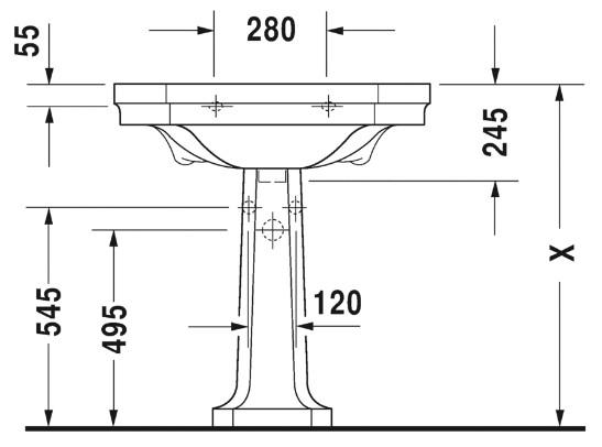 Duravit 1930 s&oslash;jle til h&aring;ndvask 043880 og 043870