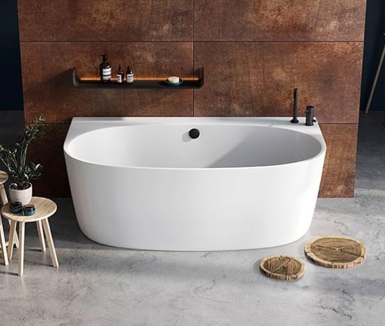 Strømberg Arden Back-To-Wall badekar 1600 x 860 mm - Mat hvid Strømberg Arden Back-To-Wall badekar 1600 x 860 mm - Mat hvid