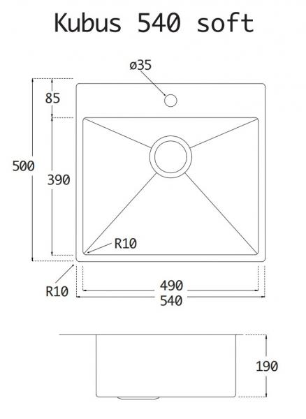 Lavabo Kubus 540 Soft køkkenvask - Shadow Lavabo Kubus 540 Soft køkkenvask - Shadow