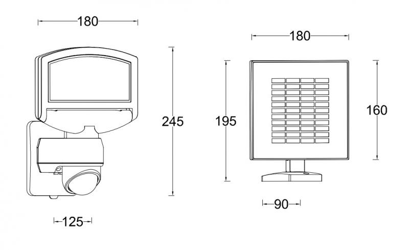 Lutec Solar Sunshine udendørslampe m/PIR-sensor og solceller - Grå Lutec Solar Sunshine udendørslampe m/PIR-sensor og solceller - Grå