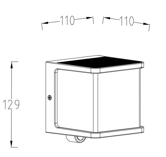 Lutec Doblo S Solar udendørs væglampe m/solceller og sensor - Grå Lutec Doblo S Solar udendørs væglampe m/solceller og sensor - Grå