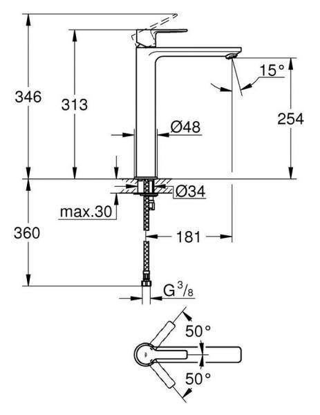 Grohe Lineare New armatur til bowlevask - B&oslash;rstet warm sunset