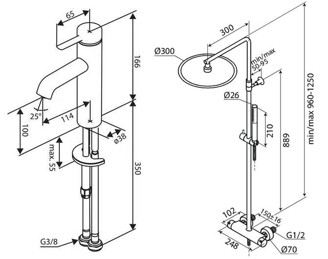 Damixa Iris komplet pakke til badeværelse - Mat sort Damixa Iris komplet pakke til badeværelse - Mat sort