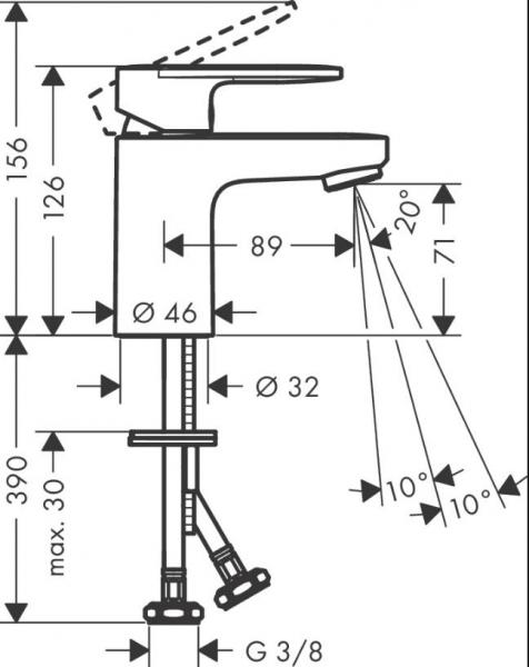 hansgrohe Vernis Blend 1-grebs håndvaskarmatur 70 u/bundventil - Krom