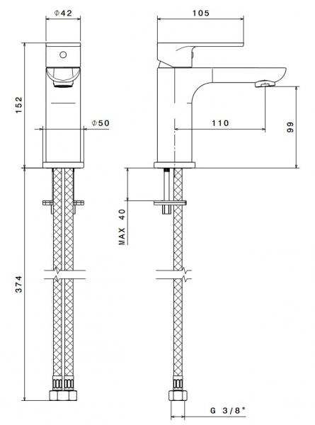 Cassøe Newform Extro håndvaskarmatur u/bundventil - Krom