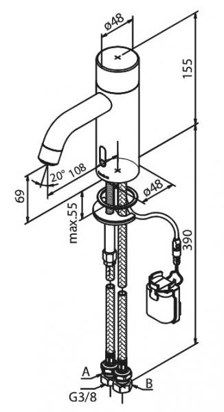 Damixa Silhouet Public Touchless håndvaskarmatur - Børstet grafitgrå Damixa Silhouet Public Touchless håndvaskarmatur - Børstet grafitgrå