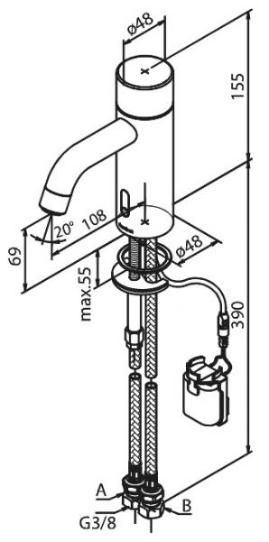 Damixa Silhouet Touchless håndvaskarmatur - Børstet grafitgrå Damixa Silhouet Touchless håndvaskarmatur - Børstet grafitgrå