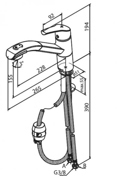 Damixa Rowan køkkenvandhane med udtræk Damixa Rowan køkkenvandhane med udtræk