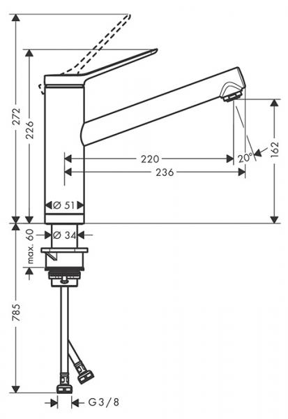 hansgrohe Zesis M33 køkkenarmatur 160 - Krom