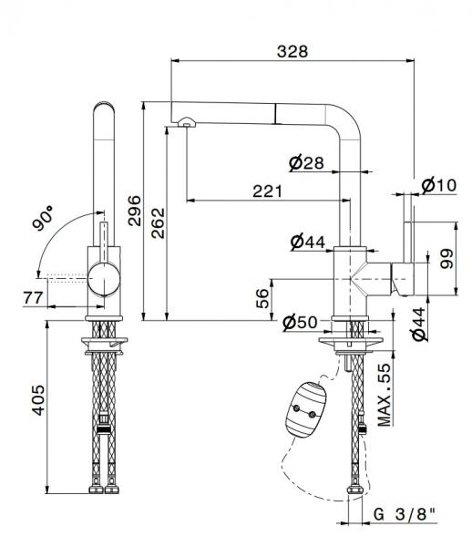 Cassøe Newform X-Trend køkkenarmatur m/udtræk - Antracit Cassøe Newform X-Trend køkkenarmatur m/udtræk - Antracit